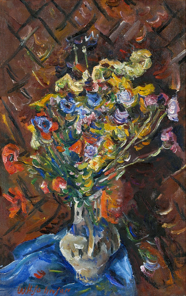 Flowers in Blue and White Vase