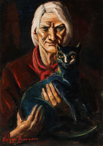 Grandma Hankins with Cat