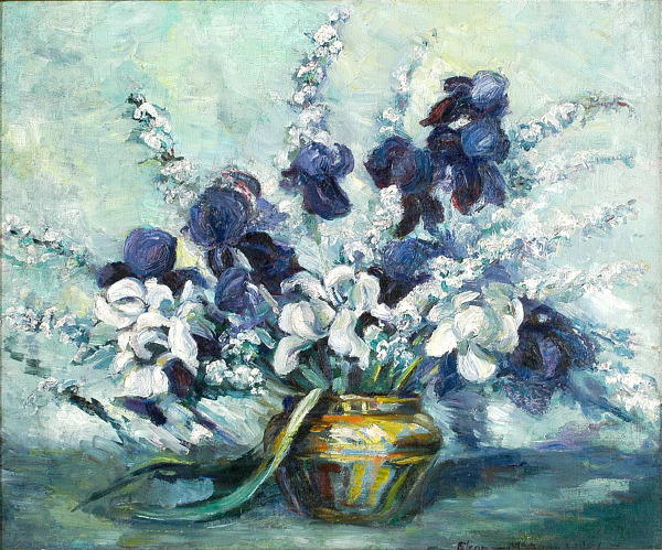 Flowers in Blue Vase