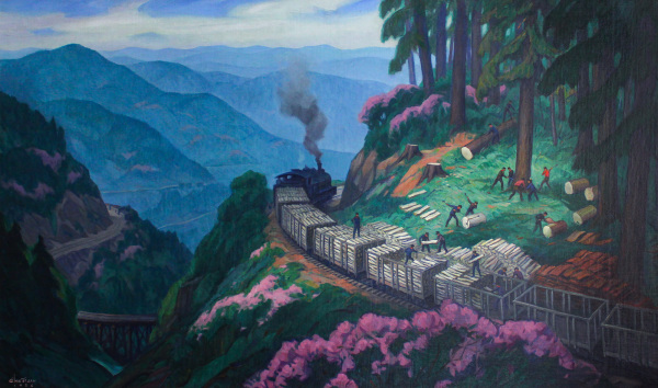 Loading cars with pulp-wood: Smoky Mountains, North Carolina