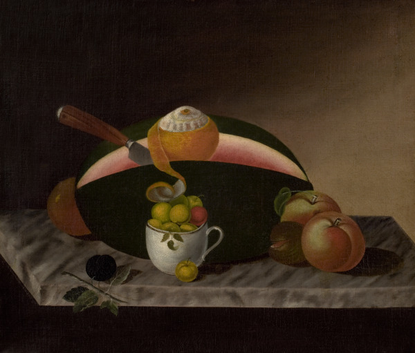 Still Life with Fruit and Gold Band Cup
