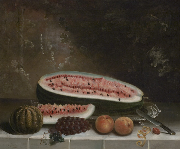 Still Life with Grapes, Watermelon and Peaches