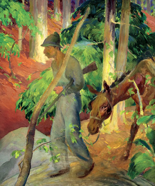 Hunter with Mule