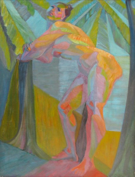 Nude Woman and Palm Trees