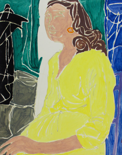 Seated Lady in Yellow Dress