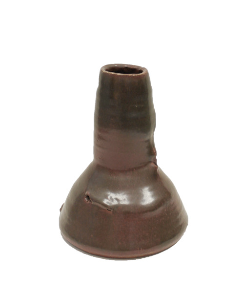 Reduction-fired stoneware vessel, red glaze