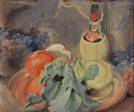 Still Life with a Chianti Bottle