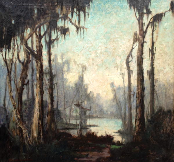 Swamp Scene with Cabin
